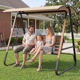Tangkula 3 Person Porch Swing with Canopy Removable Cushion