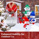 Tangkula 5 FT Christmas Lighted 3 Stacked Snowman Decoration