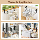 Tangkula Portable Aluminum Clothes and Towel Drying Rack