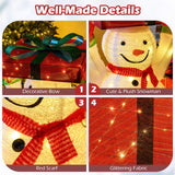 Tangkula Lighted Snowman in Gift Box Christmas Decoration