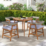 Tangkula Round Outdoor Dining Table for 4 People