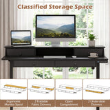 Tangkula Electric Standing Desk w/Drawers
