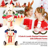 Tangkula 5.6 FT Lighted Christmas Stacked Snowmen Decoration