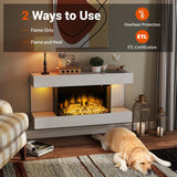 Tangkula 32" Fireplace Mantel with 18 Inches 3 Sided Fire Place