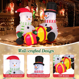 Tangkula 5 FT Christmas Inflatables, 2 Cute Blow-up Snowman with Gift Boxes