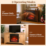 Tangkula 18 Inch Electric Fireplace Heater with 7-Color Dimmable Flame
