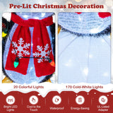 Tangkula Lighted Christmas Penguins & Igloo Decorations