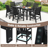 Tangkula Patio Dining Chairs Set of 2 HDPE All Weather Outdoor Chair with Wide Armrests