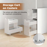 Tangkula Slim Bathroom Storage Cabine Narrow Toilet Paper Holder for Restroom