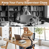 Tangkula Cat Desk Bed 360° Rotatable Rattan Desk Cat Bed Attachment