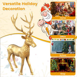 Tangkula Standing Reindeer Statue, Aluminum Deer Sculpture for Indoors, Christmas Reindeer Decor Statue for Home Office Shop School