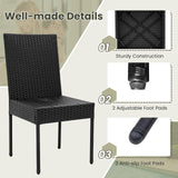 Tangkula Wicker Patio Chairs Set of 4 Armless Rattan Outdoor Dining Chairs with Cushions