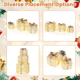 Tangkukla 3 Pack Christmas Lighted Gift Box, Pre-Lit Festive Boxes w/ 50 LED Lights