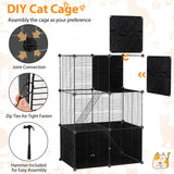 Tangkula 3-Tier Large Cat Enclosure with 2 Ladders