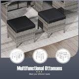 Tangkula 7 Pieces Patio Dining Furniture Set, Outdoor PE Rattan Sectional Sofa Set with Soft Cushions
