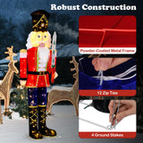 Tangkula 5 FT Christmas Lighted Nutcracker with Glitter Sword