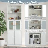 Tangkula Tall Bathroom Storage Cabinet, Freestanding Floor Cabinet