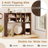 Tangkula Desktop Bookshelf 37" Countertop Storage Hutch（7 Shelves）