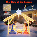 Tangkula 4.7 FT Christmas Lighted Nativity Scene Set