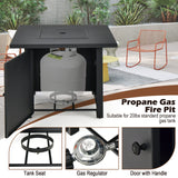 Tangkula 32 Inch Patio Propane Gas Fire Table, 50,000 BTU Square Fire Pit Table