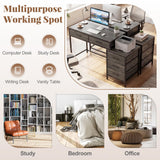 Tangkula 51-Inch Reversible Computer Desk with 5 Drawers