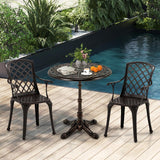 Tangkula 27" Round Cast Aluminum Patio Bistro Table