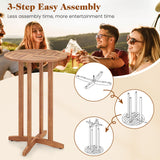 Tangkula Outdoor Acacia Wood Bar Table