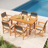 Tangkula Solid Acacia Wood Patio Chair Set