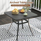 Tangkula 32-Inch Patio Dining Table for 4, Outdoor Dining Table w/Powder-Coated Metal Frame