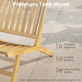 Tangkula Teak Wood Outdoor Accent Chairs for Patio Lawn Garden Backyard Deck