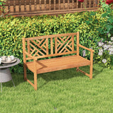 Tangkula Patio Acacia Wood Bench, 2-Person Outdoor Loveseat Chair