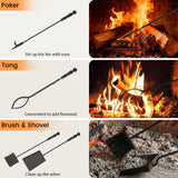 Tangkula 5 Pieces Fireplace Tool Set with Aluminum Handles