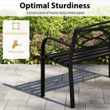 Tangkula Geometric Style Outdoor Metal Garden Park Bench for 2
