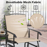 Tangkula 2-Seater Outdoor Glider Bench with 2-Tier Center Table