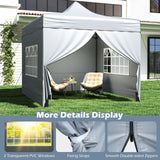 Tangkula 10 x 10 FT Pop up Canopy Tent with 4 Removable Sidewalls and Wheeled Bag