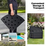 Tangkula 4 Pieces 185lbs Cantilever Offset Patio Umbrella Base, Water & Sand Filled Heavy Duty Outdoor Umbrella Stand