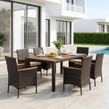 Tangkula 7 Pieces Outdoor Dining Set for Backyard