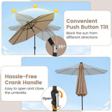 Tangkula 10 FT Solar Patio Umbrella for Backyard Poolside Deck Lawn
