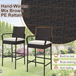 Patio Wicker Barstools Set of 2 - Tangkula