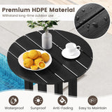 Tangkula 3PCS Outdoor HDPE Bar Table & Chair Set for 2
