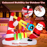Tangkula 7 FT Christmas Inflatable Santa Outdoor Decoration