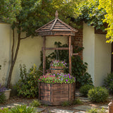 Tangkula Outdoor Wishing Well Planter for Garden