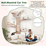 Tangkula Wall Mounted Cat Tree Furniture with 4 Padded Platforms