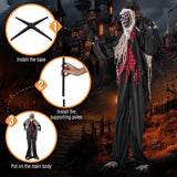 Tangkula 8.2 FT Standing Animatronic Werewolf, Scary Halloween Prop with Howling Sounds
