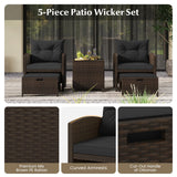 Tangkula Outdoor Chaise Lounge, Patio Wicker Lounge Chair w/ 4-Level Backrest, Heavy-Duty Metal Frame