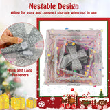 Tangkula Set of 3 Christmas Lighted Gift Boxes, Pre-lit 90 LED Light Up Present Box Decorations with Bows and Plug
