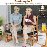 Tangkula Outdoor Rocking Armchair with Curved Armrests for Porch