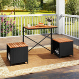 Tangkula Transforming Interchangeable Picnic Table Garden Loveseat with Metal Frame