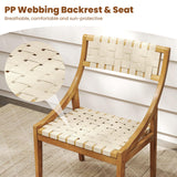 Tangkula Outdoor Dining Chair with Webbing Seat & Backrest