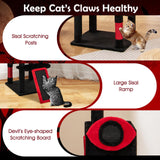 Large Gothic Cat Tree with Cat Condos and Plush Perches